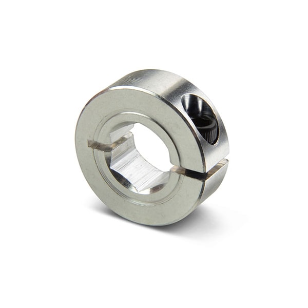 Collar, One-Piece Hex Bore 0.5000", Aluminum, OD 1 1/8"